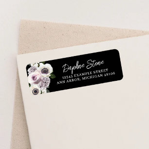 Black Moody Anemone und Lila Blumen Dusche Rückkeh