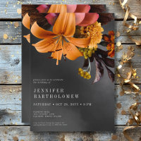 Black Moody Gothic Orange Lily Birthday
