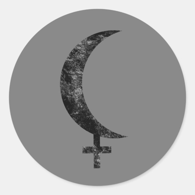 Black Moon Lilith Esoteric Astrologie Zeichen Runder Aufkleber (Vorderseite)