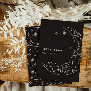 Black Moon & Stars Himmlische Hochzeit Danke