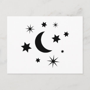 Black Moon & Stars Postkarte