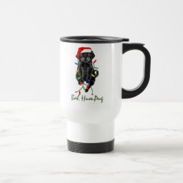Black Mops Dog Bah Humpug Weihnachten Reisebecher