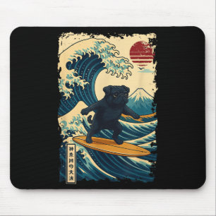 Black Mops Japanisch Kanagawa Wave Surfen Japan Ma Mousepad