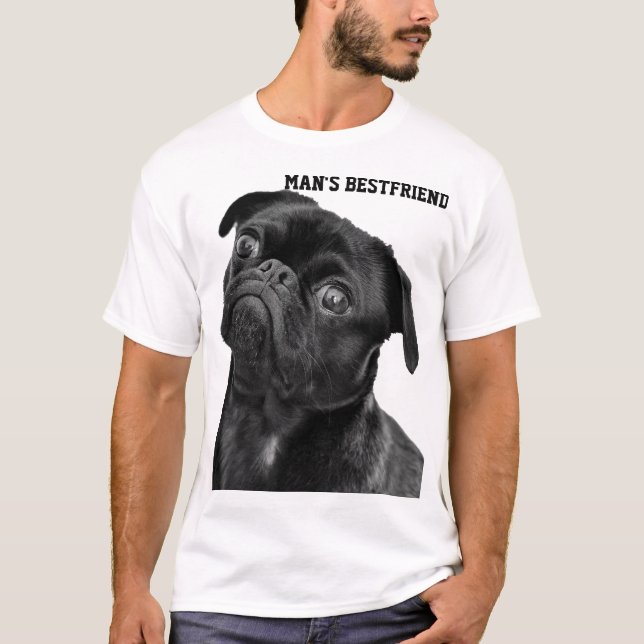 Black MOPS MAN's BESTFRIEND WHITE SHIRT (Vorderseite)