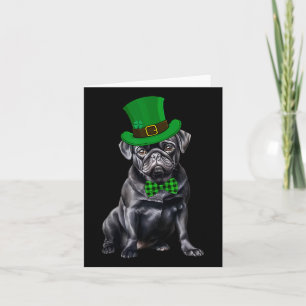 Black Mops Patricks Day Hat Funny St Patricks Day  Karte