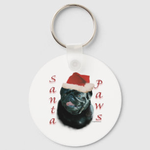 Black Mops Santa Paws Schlüsselanhänger