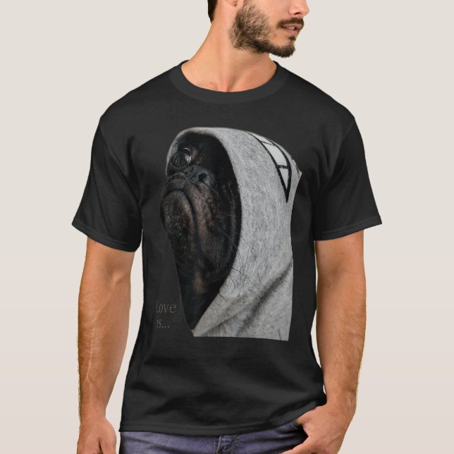 Black Mops Shirt Frauen Männer Mops Mama Vater T-S (Vorderseite)