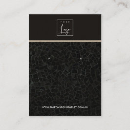 BLACK MOSAIC TEXTURE STUDIERT EARRING DISPLAY CARD VISITENKARTE