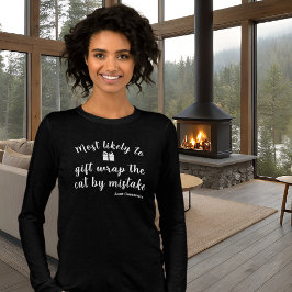Black Most Likely To Matching Family Holiday Funny Tri-Blend Shirt
