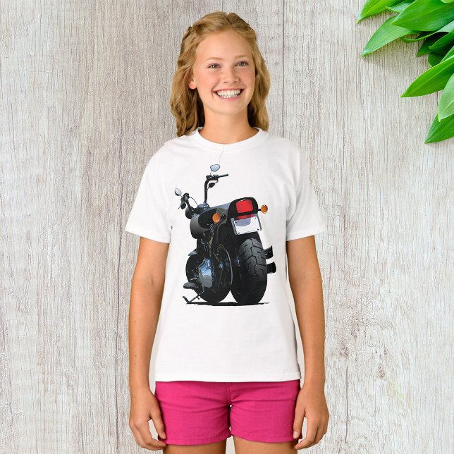 Black Motorrad Girls T - Shirt (Von Creator hochgeladen)