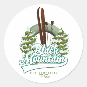 Black Mountain New Hampshire Ski Logo. Runder Aufkleber