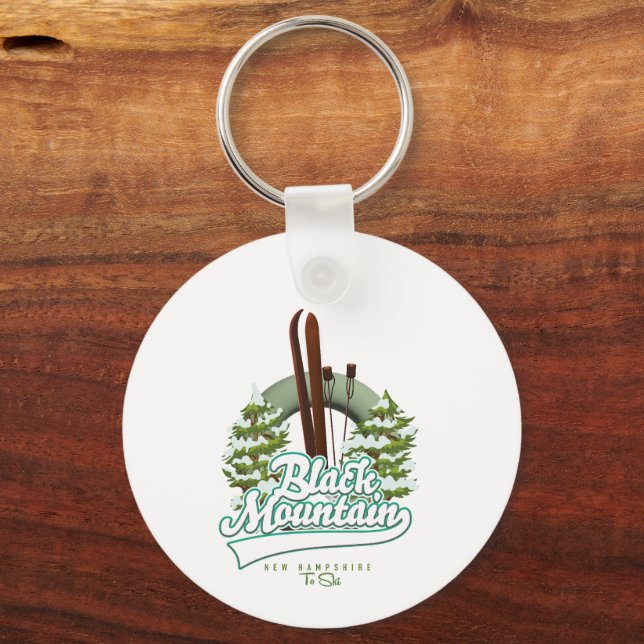 Black Mountain New Hampshire Ski Logo. Schlüsselanhänger (Rückseite)