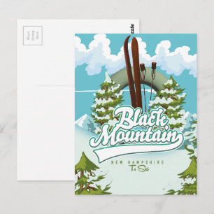Black Mountain New Hampshire Ski-Plakat Postkarte