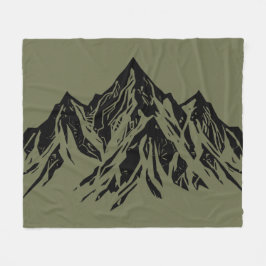 Black Mountain Peak | Modern Moss Green Hiking Fleecedecke