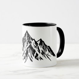 Black Mountain Peaks | Modern Minimalist Hiking Tasse