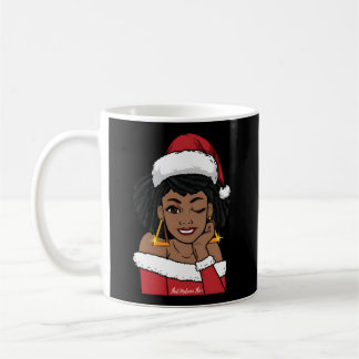 Black Mrs Claus W Afro Winking Afro American Kaffeetasse