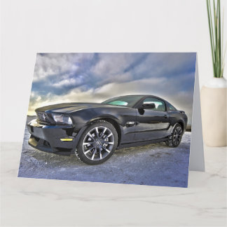 BLACK MUSCLE CAR GREETING BIRTHDAY CARD DANKESKARTE