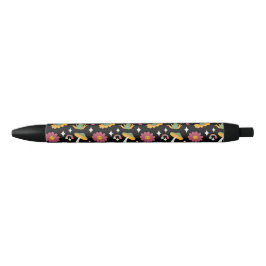 Black Mushroom, Rainbow and Daisises Pattern Kugelschreiber