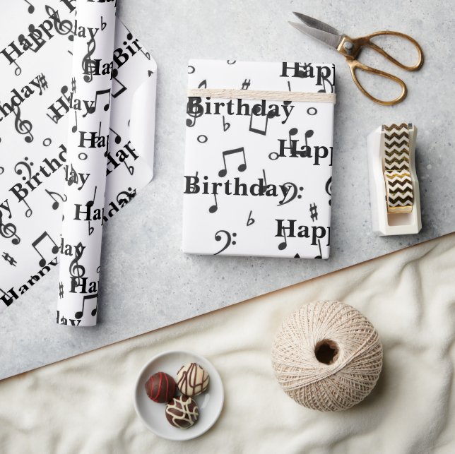 Black Musical Happy Birthday Geschenkpapier (Kunsthandwerk)