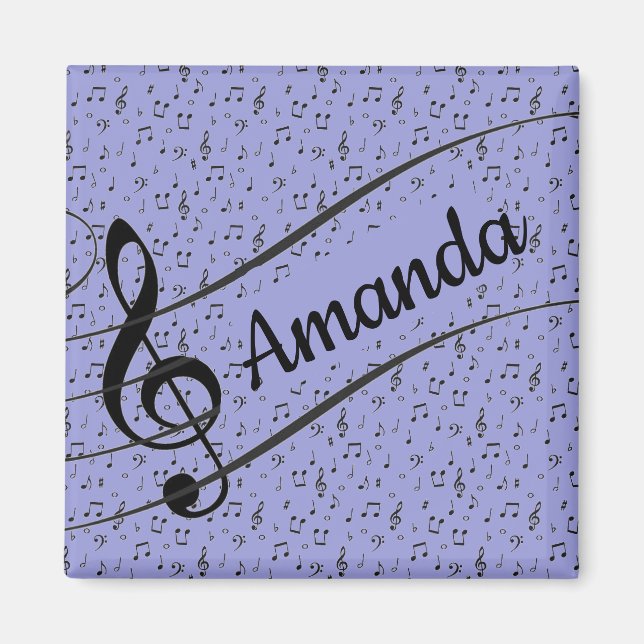Black Musical personalisiert Magnet (Vorne)