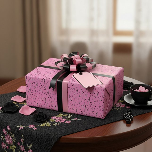Black Musical Wrapping Paper Geschenkpapier (Von Creator hochgeladen)