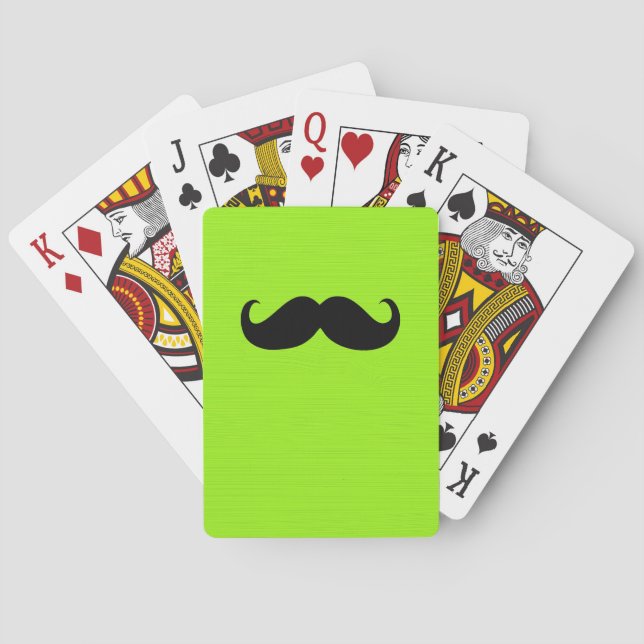 Black Mustache auf grünem Hintergrund Spielkarten (Rückseite)