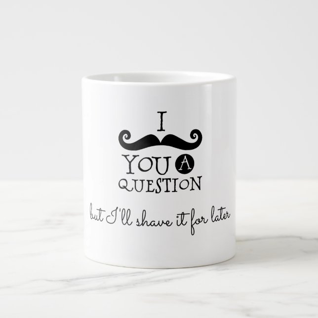 Black Mustache Spaß Jumbo-Tasse (Vorderseite)
