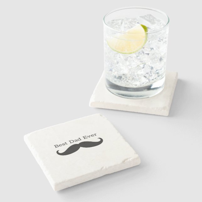 Black Mustache Steinuntersetzer (Seitenansicht)