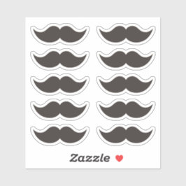 Black Mustaches Mustache Set von 10 Stickers Aufkleber