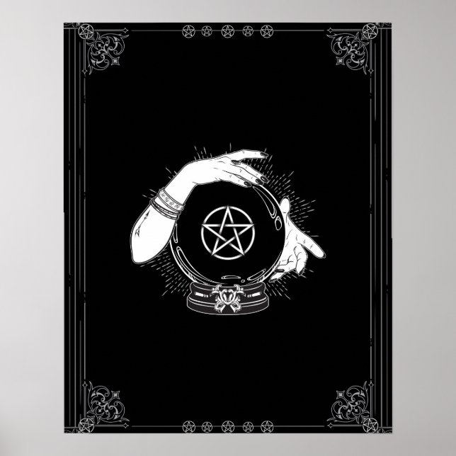 Black Mystic Fortune Teller Mystical Crystal Ball Poster (Vorne)
