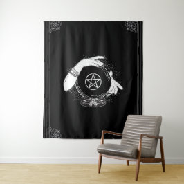 Black Mystic Fortune Teller Mystical Crystal Party Wandteppich