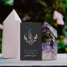 Black Mystical Holographic Spiritual Crystals Visitenkarte