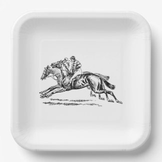 BLACK n WHITE DERBY PAPER PLATE Pappteller