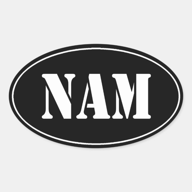 BLACK NAM VIETNAM Oval Aufkleber (Vorderseite)