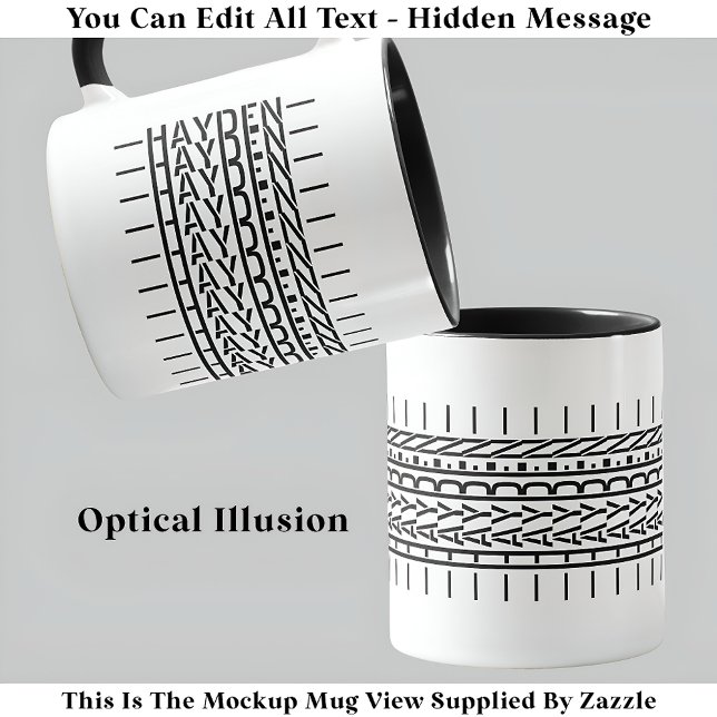 Black Name Hidden Message Trendy Tasse 121B Modern (Von Creator hochgeladen)