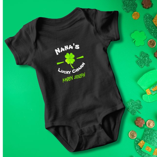 Black, Nana's Lucky Charm, Baby Jersey Strampler (Von Creator hochgeladen)