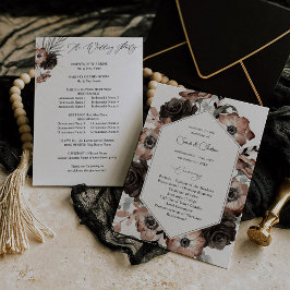 Black & Natural Floral Boho Programme de mariage