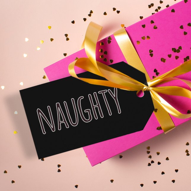 Black Naughty Christmas Holiday Geschenkanhänger (Black naughty gift tags for your naughty gifts 😉)