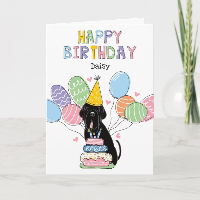 Black Neapolitan Mastiff Birthday Karte (Vorderseite)
