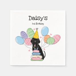 Black Neapolitan Mastiff Dog Birthday Party Serviette