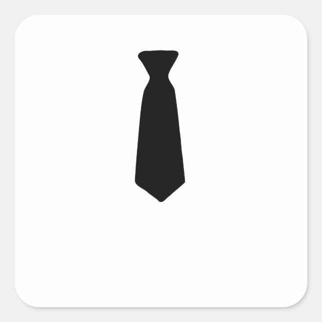 Black Necktie Quadratischer Aufkleber (Vorderseite)