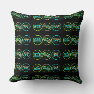 Black & Neon Gamer Kissen