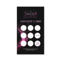 Black Neon Pink Schönheitssalon QR-Code Treuekarte