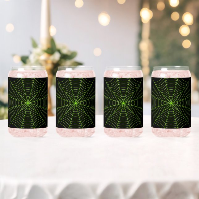 Black neon vert toile d'araignée Halloween motif (Insitu (Mariage))