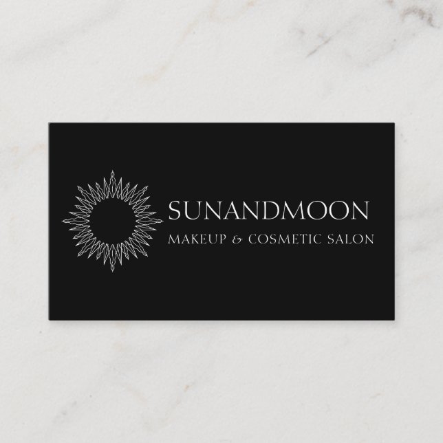 Black Neutral Spirituell Handgeschriebener Sonnenm Visitenkarte (Vorderseite)