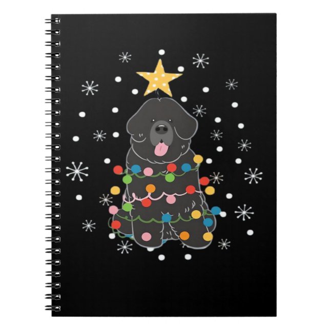 Black Newfie Newfoundland Dog Christmas Tree Class Notizblock (Vorderseite)