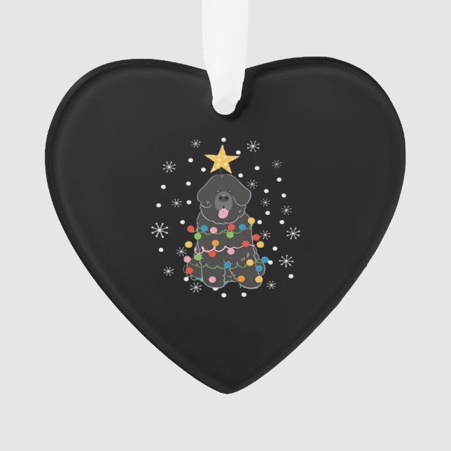 Black Newfie Newfoundland Dog Christmas Tree Class Ornament (Vorderseite)