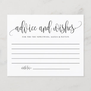 Black Niedlich Calligraphy Wedding Advice and Wish