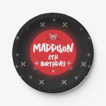 Black Ninja Birthday Party Paper Teller