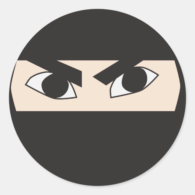 Black Ninja Runder Aufkleber (Vorderseite)